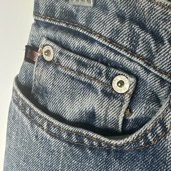Rare Vintage Polo Jeans Co Reworked Crop Distressed Denim – Sz 4 - Picture 5 of 8